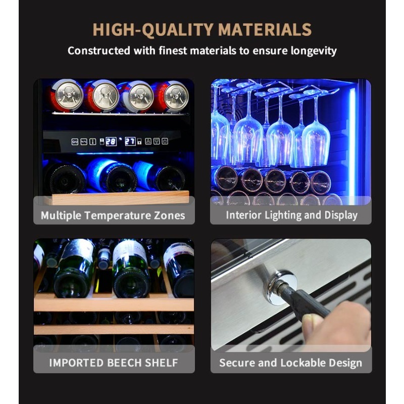 Refrigerador para Vinos y Bebi - Wine Beer Fridge Dual Zone reseña y precio