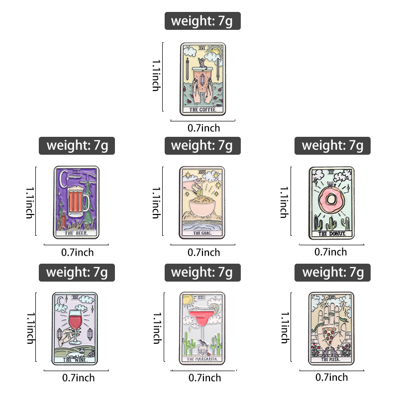 Pin esmaltado de Tarot, insign - Wine Beer Pizza reseña y precio